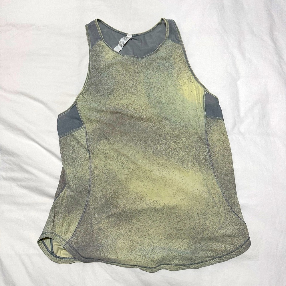 Lululemon Sculpt Tank II Ocean Spray Fluro Citrus
Yellow Gray Mesh